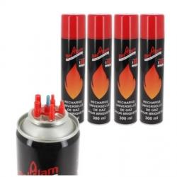 Lot de 4 Recharges de Gaz Butane pour Briquets - 300 ml