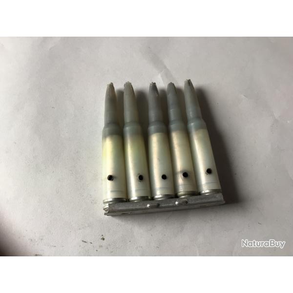 VENDU PAR LE-CUIRASSIER CLIP  DE 5 BALLES  BLANC CALIBRE 7,5 X 54