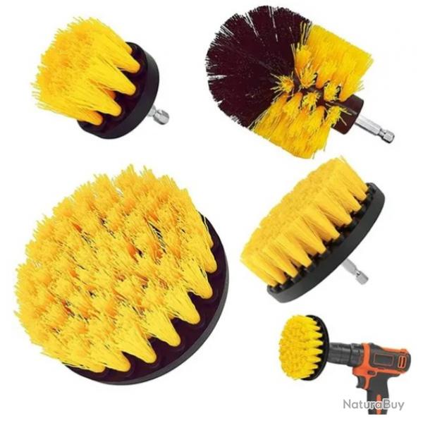 Kit de Brosses de Nettoyage pour Perceuse - 4 Pices Polyvalentes pour extrieur et Intrieur