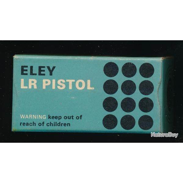 (5923) PORT OFFERT ! BOITE 22 LR pour collection pleine et complte  50 cartouches ELEY Pistol