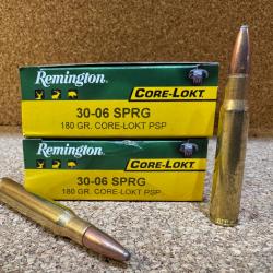 40 Balles Remington cal.30-06 SPRG 180gr PSP Core-Lokt- 2 Boites