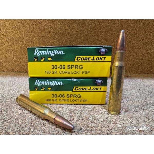 40 Balles Remington cal.30-06 SPRG 180gr PSP Core-Lokt- 2 Boites