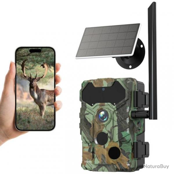 Camra de Chasse Extrieure Solaire 4G Bluetooth Capteur Infrarouge 32 MP Dtection PIR Etanche IP66