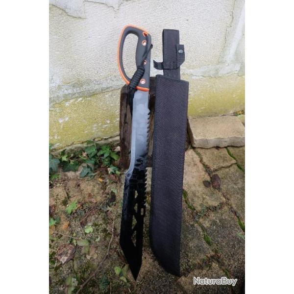 Machette Mad Max Orange Lame Acier 3Cr13 Manche Abs Etui Nylon Sabre Epe Combat Grosse Lame Tanto