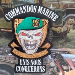 Patch brodé Commando Marine Hauteur 11 cm Largeur en son sommet 9 cm Largeur à sa base 5 cm