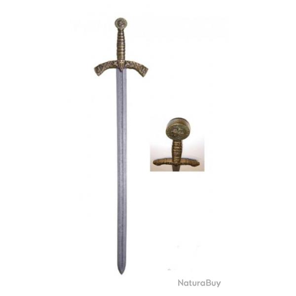 Epe de Chevalier Templier avec fourreau Rouge tress de 110 cm rplique  collectionner