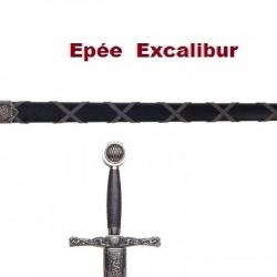 Epée Excalibure avec fourreau Noir tressé de 110 cm