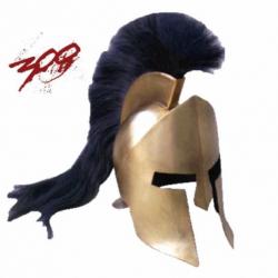 CASQUE  SPARTIATE du Roi LEONIDAS en Metal avec Plume