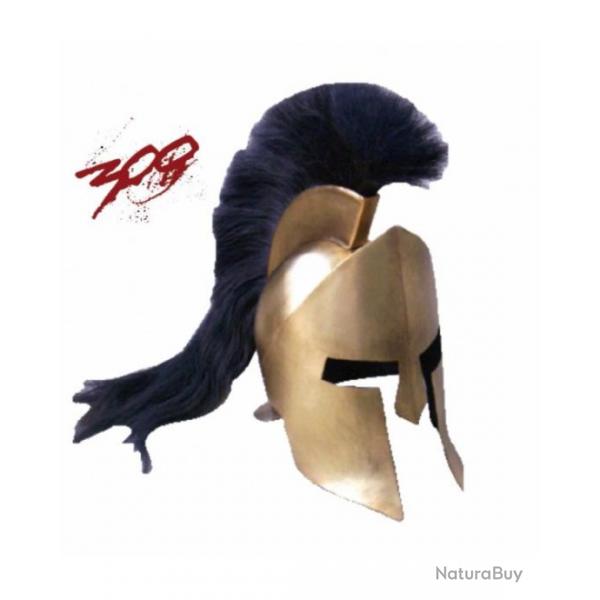 CASQUE  SPARTIATE du Roi LEONIDAS en Metal avec Plume