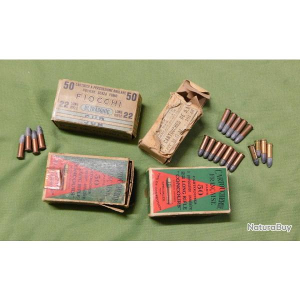 Lot de munitions 22LR, 22 long anciennes  1.