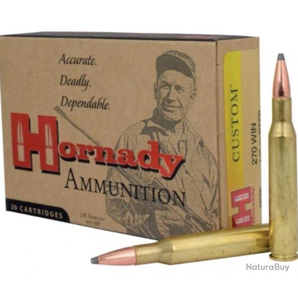 20 Munitions HORNADY Cal. 270 Win -140gr BTSP InterLock #8056 CUSTOM