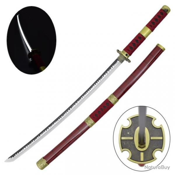 KATANA DECO LAME ACIER ET LED MOTIF ONE PIECE