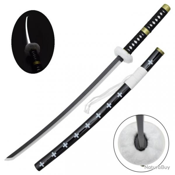 KATANA DECO LAME ACIER ET LED MOTIF ONE PIECE