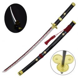 KATANA DECO LAME ACIER ET LED MOTIF ONE PIECE