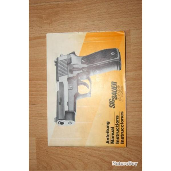 notice origine SIG SAUER P226 SIG SAUER P 226 en FRANCAIS - VENDU PAR JEPERCUTE (a7424)