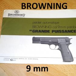 notice en FRANCAIS pistolet BROWNING GRANDE PUISSANCE 9mm PARABELLUM - VENDU PAR JEPERCUTE (a7422)