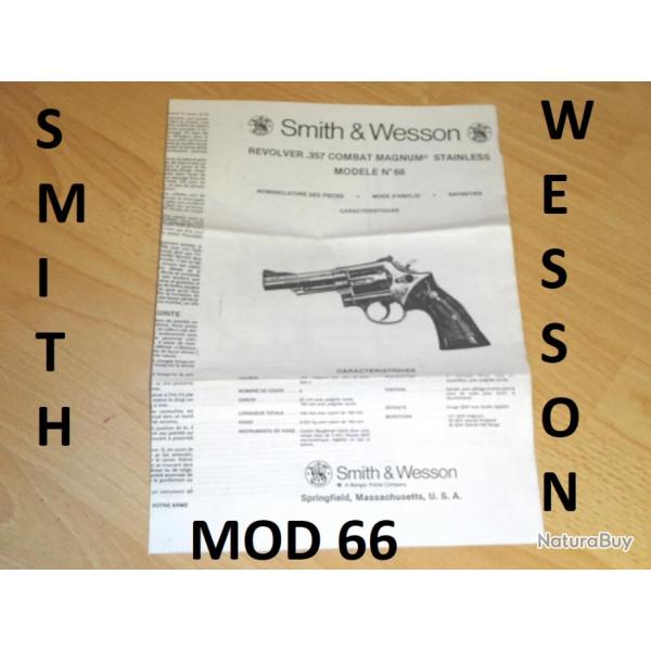 copie notice origine revolver SMITH & WESSON 66 en FRANCAIS - VENDU PAR JEPERCUTE (a7420)