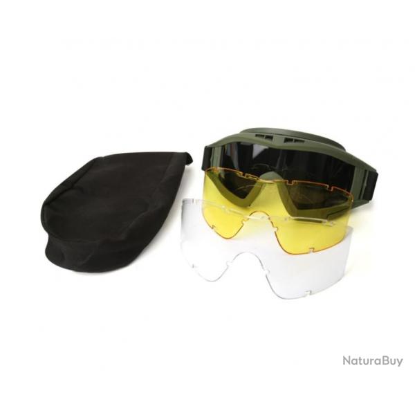 Lunette de protection tactique verte - LIVRAISON GRATUITE