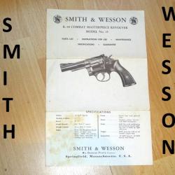 notice origine revolver SMITH & WASSON 15 - VENDU PAR JEPERCUTE (a74255)