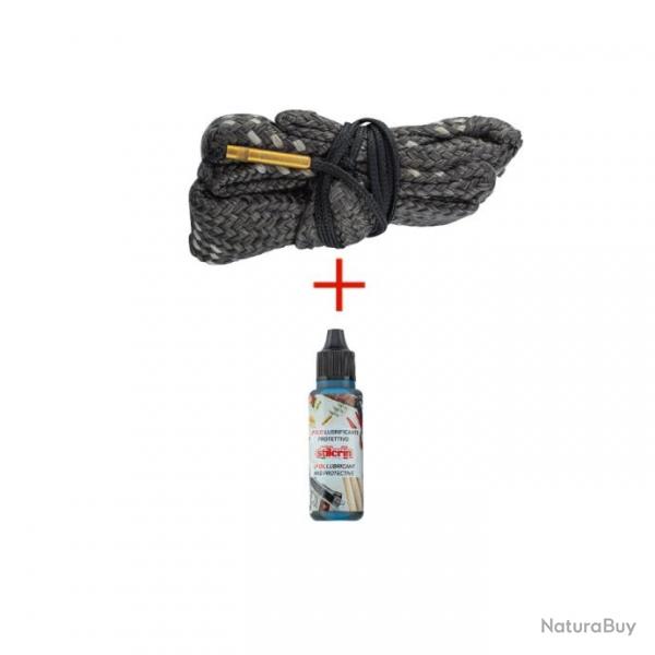 Kit de nettoyage cordon type snake + huile pour armes Cal. 12