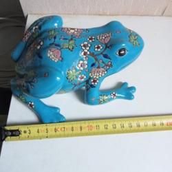 grenouille longwy emaux faience longueur 17 cm