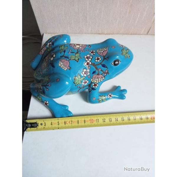 grenouille longwy emaux faience longueur 17 cm