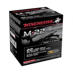 BOITE DE 500 CARTOUCHES WINCHESTER M22 CAL.22LR LRN BLACK COPPER PLATED