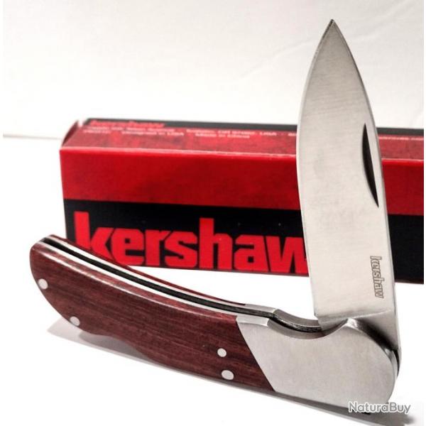 Couteau Kershaw Baseman Lame Acier Inox Manche Bois Lockback KS1381