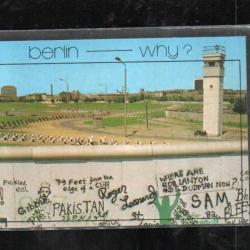 mur de berlin why ?tags , mirador béton berlin ouest et est , cpm