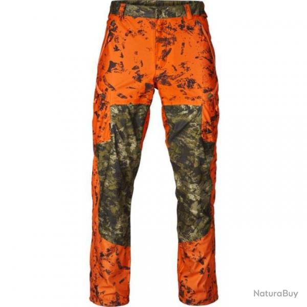 Pantalon Homme Seeland Vantage - Orange Camo Taille 48, Pantalon de Chasse Impermable et Rsistant
