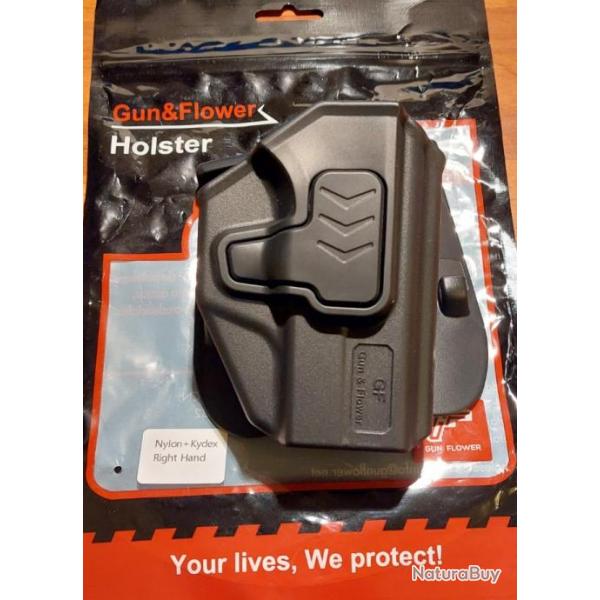 Holster glock 43, 43x, 48, 42 avec securite