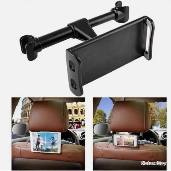 Support Tablette Pince Tlphone Appuie Tte Voiture Rglable 360 Sige Noir