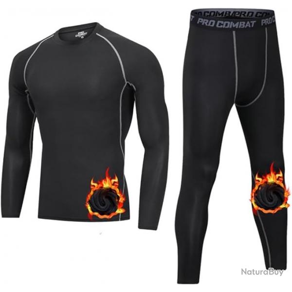 Ensemble Sous-Vtements Thermiques Homme Ski Running Randonne Taille L Noir