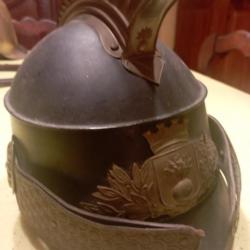 Casque de pompier ( casquette de feu),Louis Philippe. Complet.