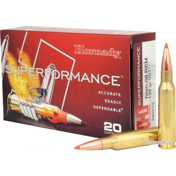 CARTOUCHES HORNADY 7MM-08 REM 139 GR SST (Copy) 10 boites ( 200 munitions )