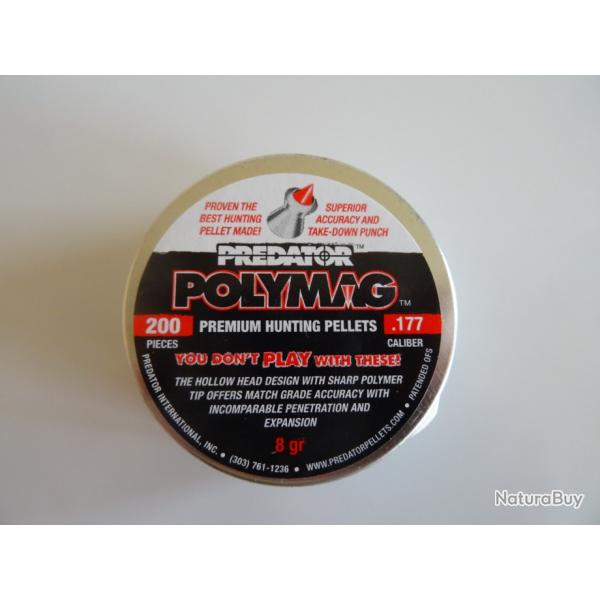 JSB plombs Predator Polymag 4.50 mm 0.52 gr X 5