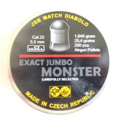 JSB plombs Exact Jumbo Monster 5.52 mm 1.645 gr X 5