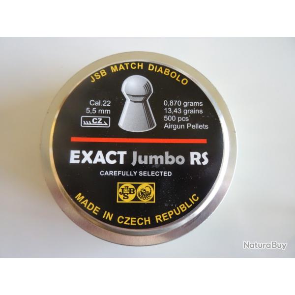 JSB plombs Exact Jumbo RS 5.52 mm 0.87 gr X 5