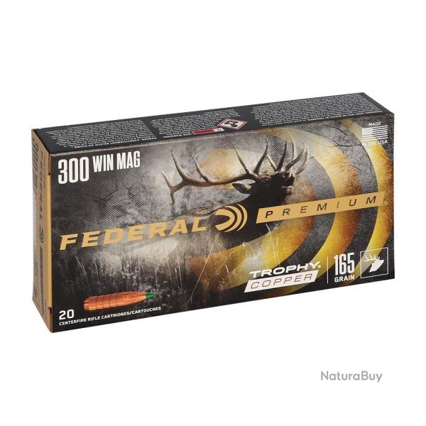 Munitions FEDERAL cal.300 win mag trophy copper 10.6g 165gr par 20