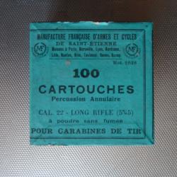 Boite de 100 cartouches 22  Manufacture Française  de Saint Etienne