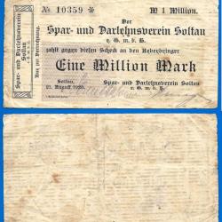 Allemagne Ville de Soltau 1 Million de Mark 1923 Uniface