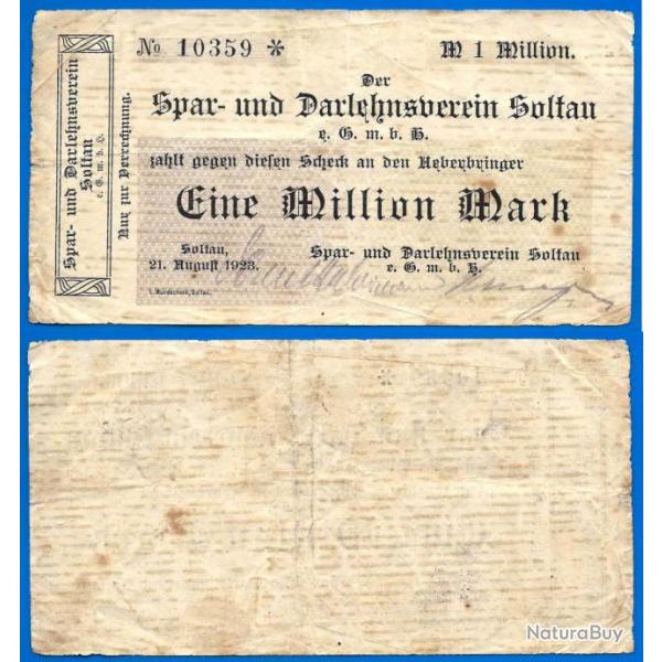 Allemagne Ville de Soltau 1 Million de Mark 1923 Uniface