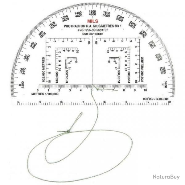 Rapporteur militaire de lecture de cartes BCB Military Protractor