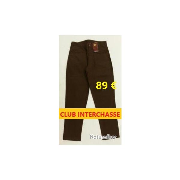 PANTALON MARRON "CLUB INTERCHASSE"   LARS   T  52 francais       CIPN007-56