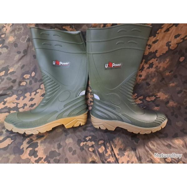 DESTOCKAGE : bottes de pluie neuves U.POWER Taille 44 / 10  Top qualit ! CHASSE PECHE