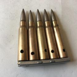 VENDU PAR LE-CUIRASSIER LOT N° 30 CLIP DE 5 BALLES DE CALIBRE 7,5 MAS