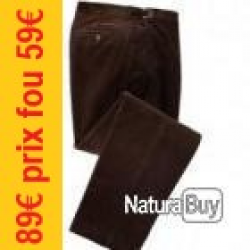 Pantalon droit Velours marron  tabac  SUNWILL T44 FRANCAISE       31176479-50