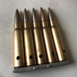 VENDU PAR LE-CUIRASSIER LOT N° 20 CLIP DE 5 BALLES DE CALIBRE 7,5 MAS