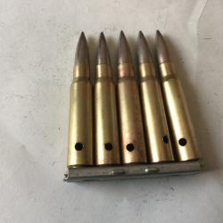 VENDU PAR LE-CUIRASSIER LOT N° 25 CLIP DE 5 BALLES DE CALIBRE 7,5 MAS