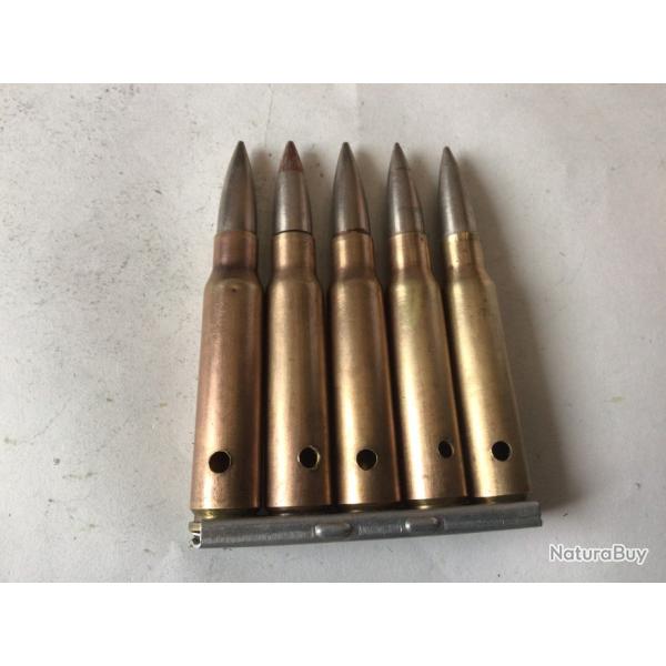 VENDU PAR LE-CUIRASSIER LOT N 16 CLIP DE 5 BALLES DE CALIBRE 7,5 MAS